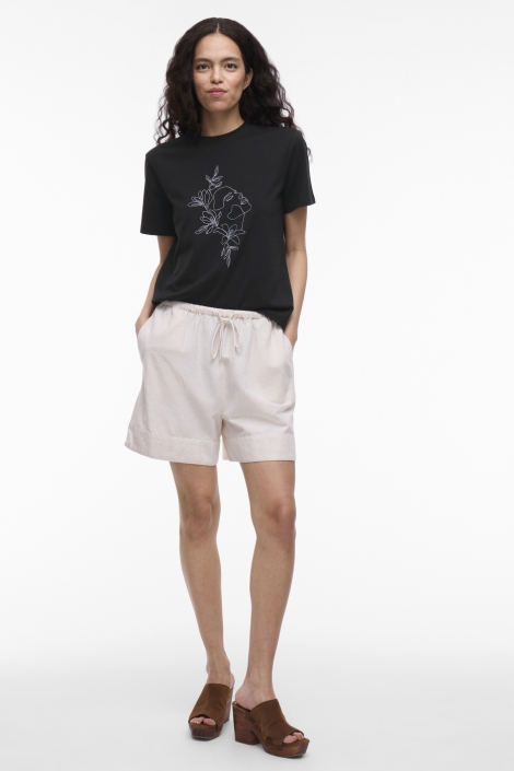 Vila zwarte dames t-shirt | Model