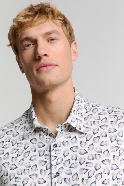 NO-EXCESS beige heren overhemd | Close up