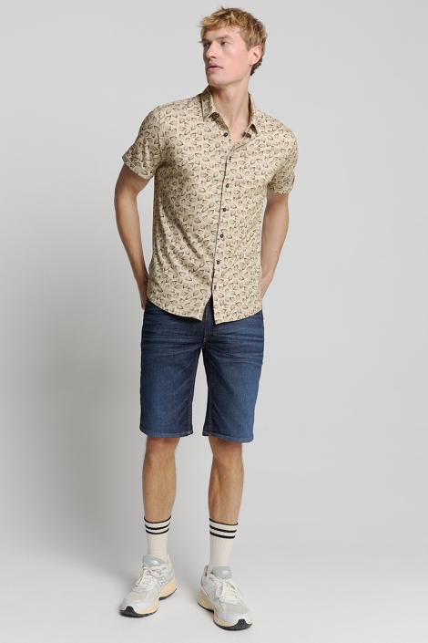 NO-EXCESS beige heren overhemd | Model