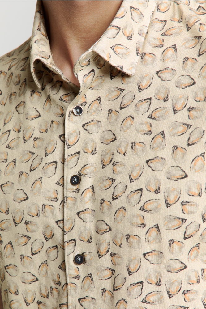 NO-EXCESS beige heren overhemd | Close up