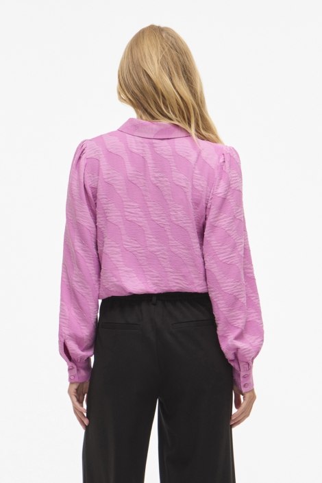 Vila roze dames blouse | Model achteraanzicht