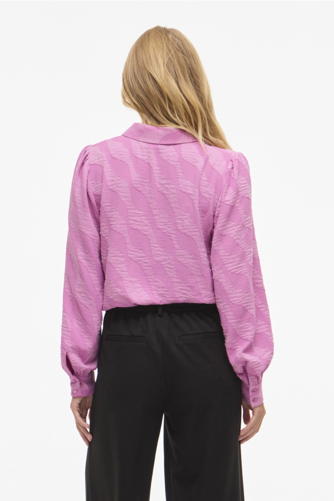 Vila roze dames blouse | Model achteraanzicht