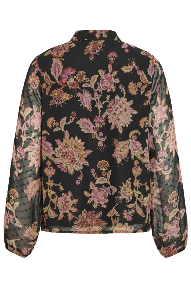 Vila zwarte dames blouse | Achteraanzicht