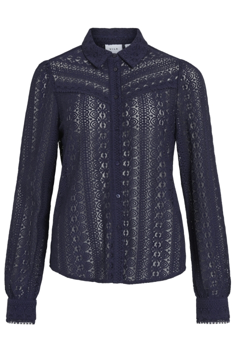 Vila blauwe dames blouse | Vooraanzicht