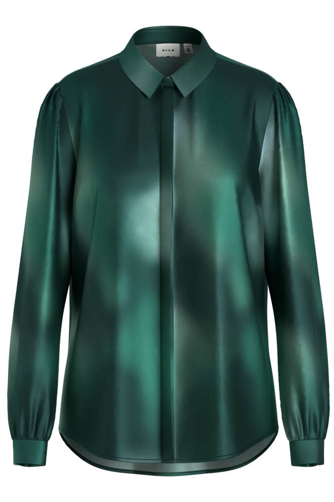 Vila groene dames blouse | Vooraanzicht