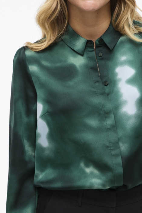Vila groene dames blouse | Close up