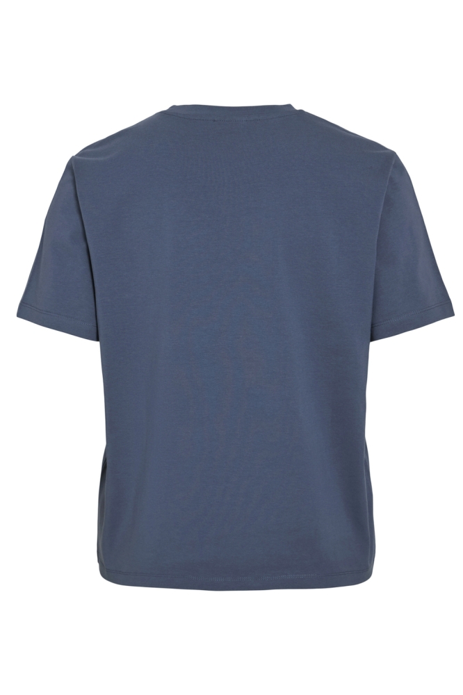 Vila blauwe dames t-shirt | Achteraanzicht