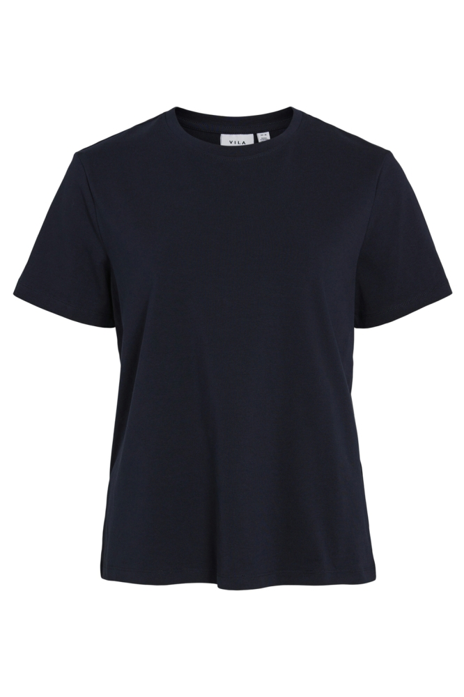 Vila blauwe dames t-shirt | Vooraanzicht