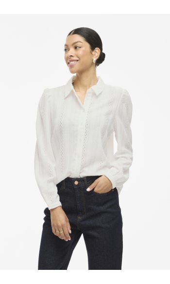 VIZANIA L/S SHIRT - NOOS 14107476 CLOUD DANCER