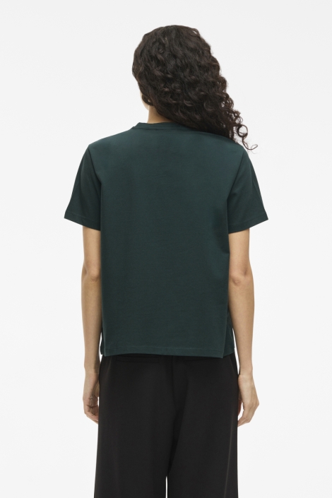 Vila groene dames t-shirt | Model achteraanzicht