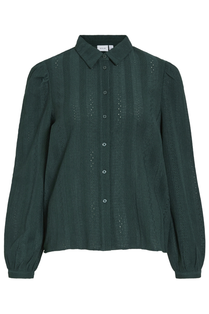 Vila groene dames blouse | Vooraanzicht