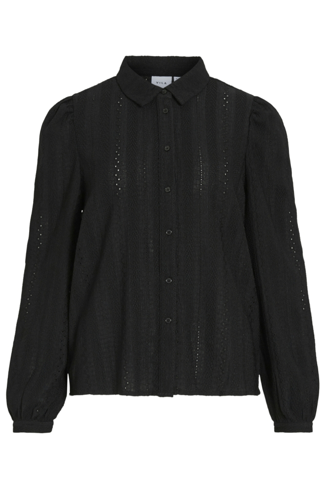 Vila zwarte dames blouse | Vooraanzicht
