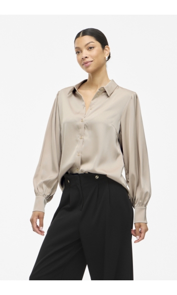 VIENNA RAVENNA L/S BALLOON SHIRT - 14107462 Cement