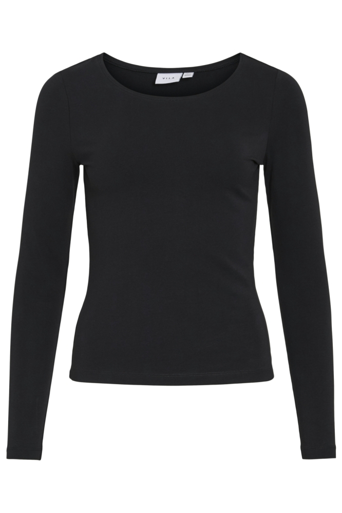 Vila zwarte dames t-shirt | Vooraanzicht