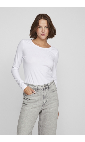 VINORA L/S O-NECK TOP - NOOS 14104154 Bright White