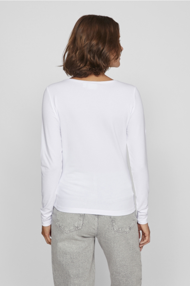 Vila witte dames t-shirt | Model achteraanzicht