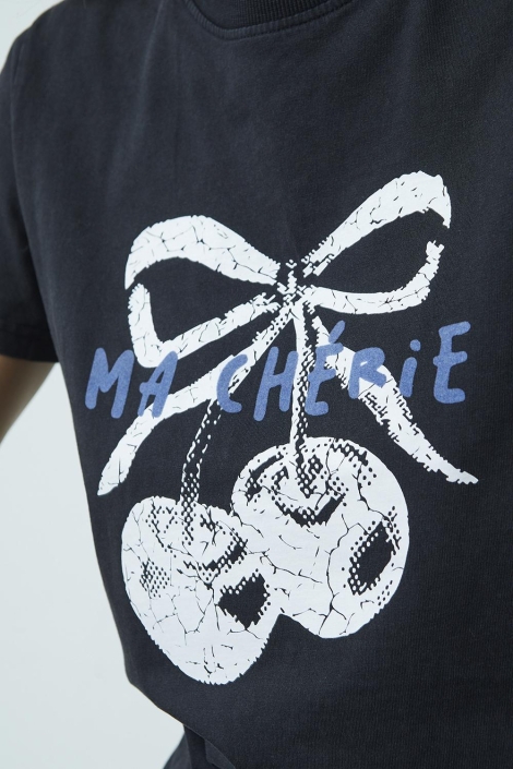 SisterS point zwarte dames t-shirt | Close up