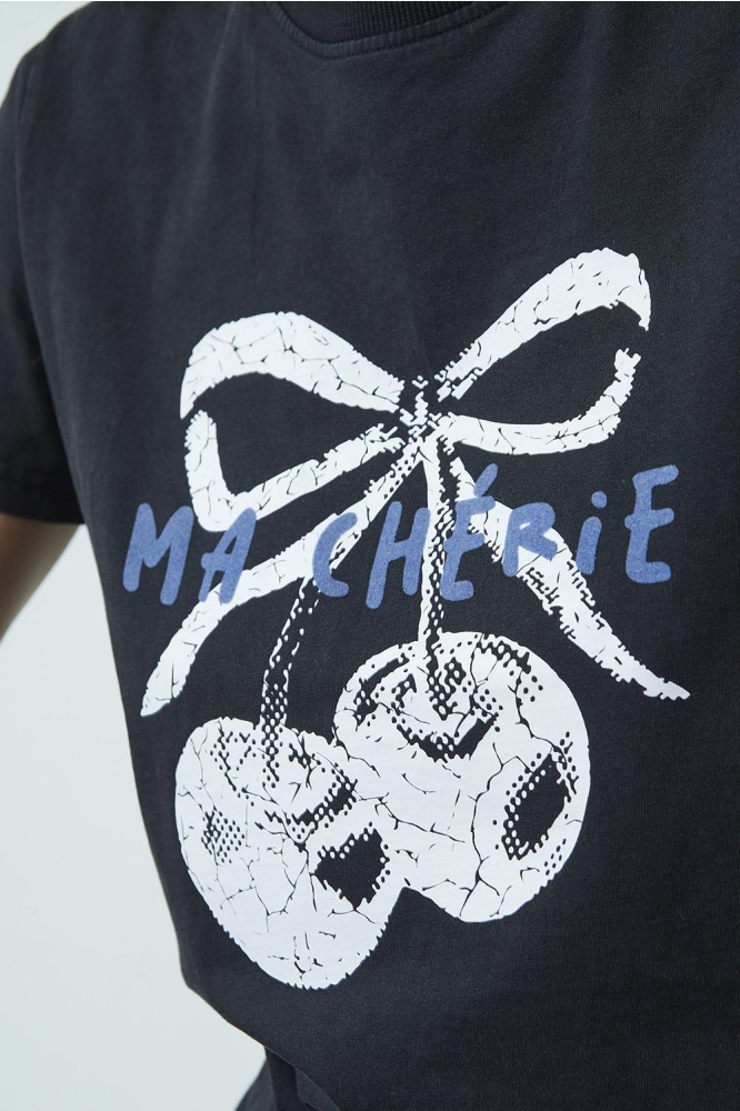 SisterS point zwarte dames t-shirt | Close up