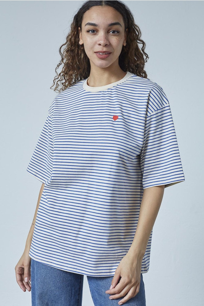 SisterS point blauwe dames t-shirt | Model vooraanzicht