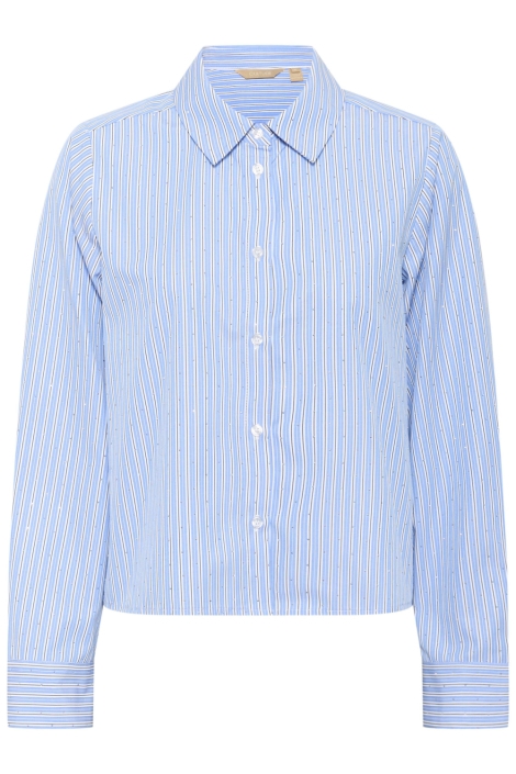 Culture blauwe dames blouse | Vooraanzicht