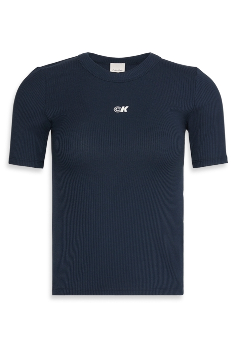 Calvin Klein blauwe dames t-shirt | Vooraanzicht