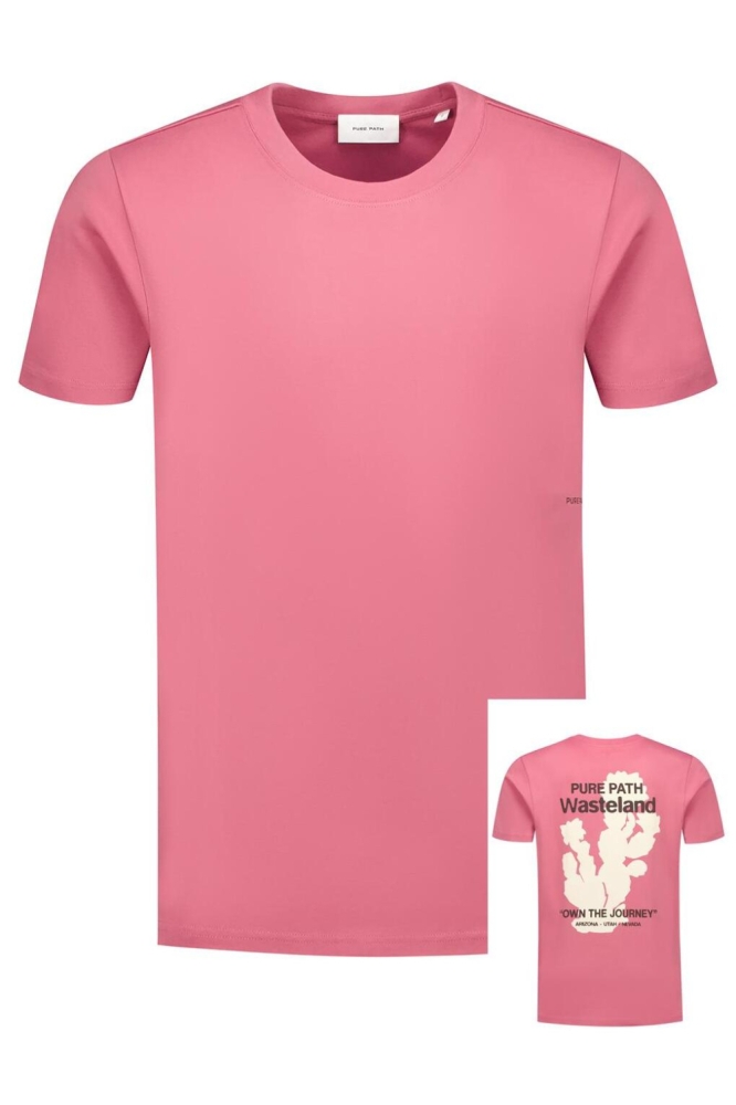 Pure Path roze heren t-shirt | Vooraanzicht