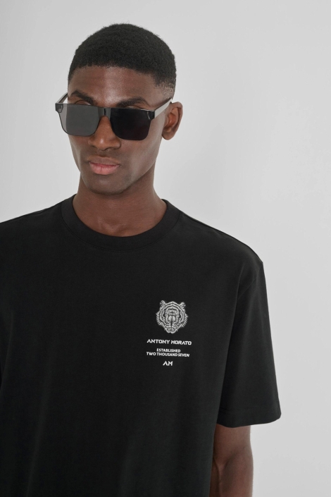Antony Morato zwarte heren t-shirt | Close up