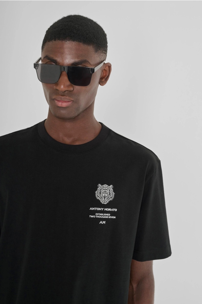 Antony Morato zwarte heren t-shirt | Close up