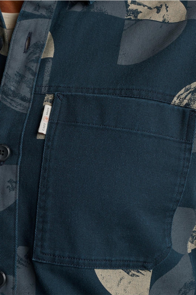 Cast Iron blauwe heren overhemd | Kleurstaal