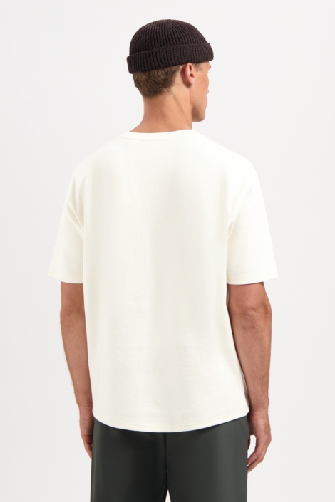 NO-EXCESS beige heren t-shirt | Model achteraanzicht