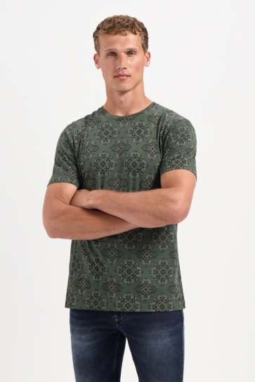 NO-EXCESS T SHIRT MET PRINT 29350709 052 DARK GREEN