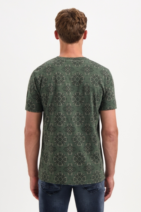 NO-EXCESS groene heren t-shirt | Model achteraanzicht