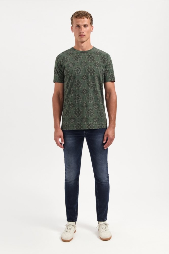 NO-EXCESS groene heren t-shirt | Model