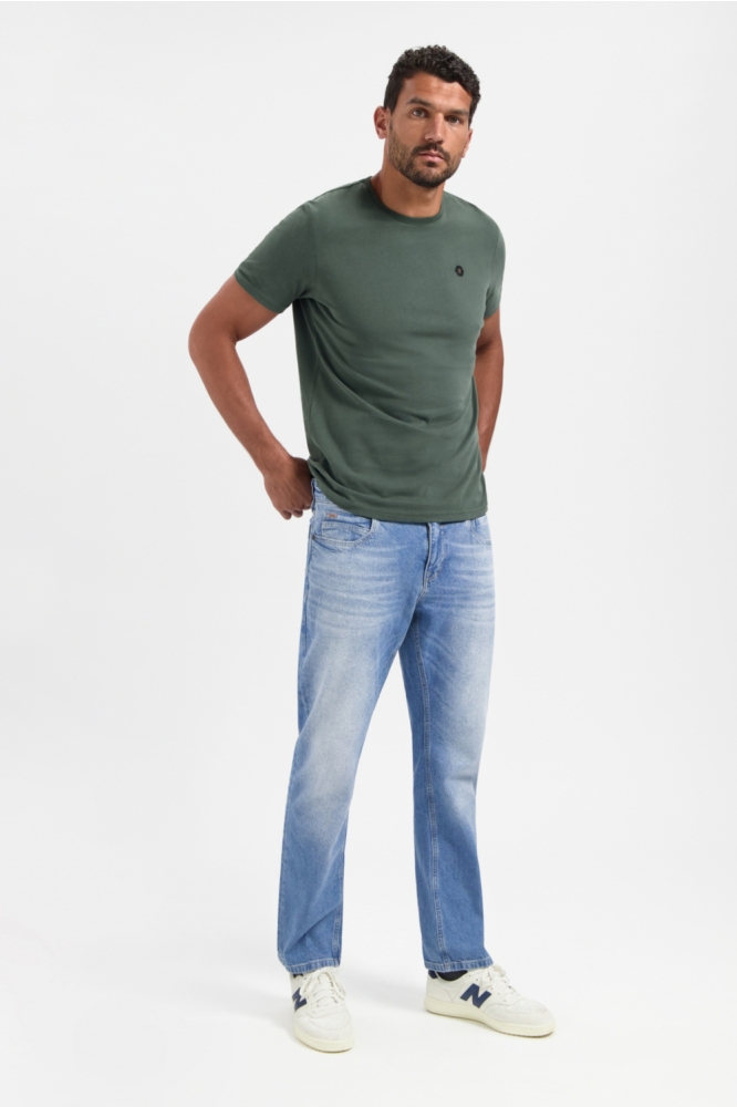 NO-EXCESS groene heren t-shirt | Model