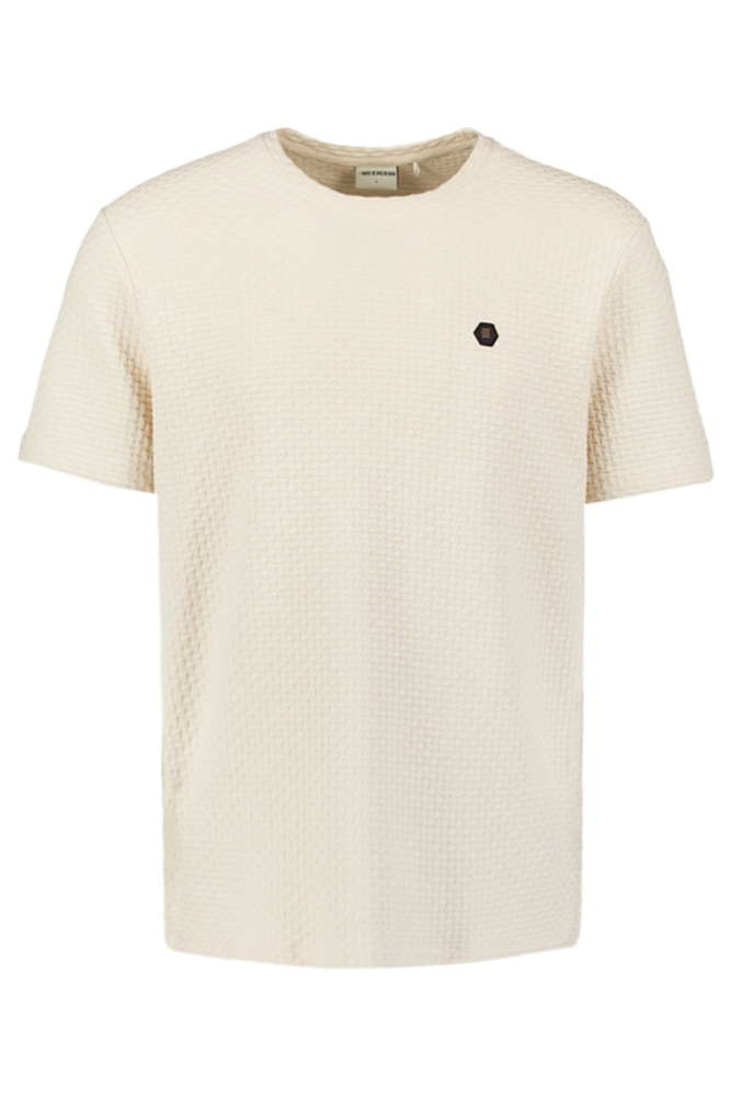 NO-EXCESS beige heren t-shirt | Vooraanzicht