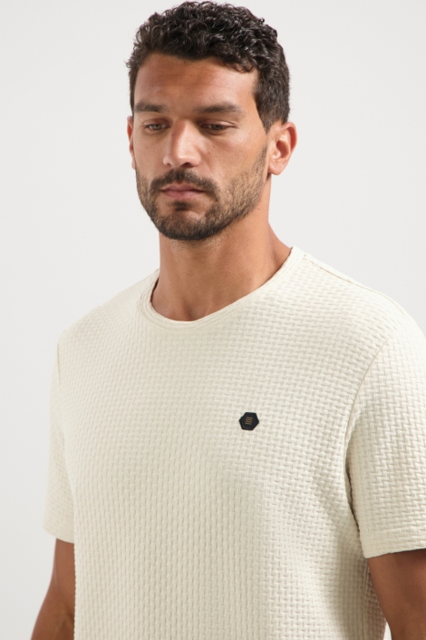 NO-EXCESS beige heren t-shirt | Close up