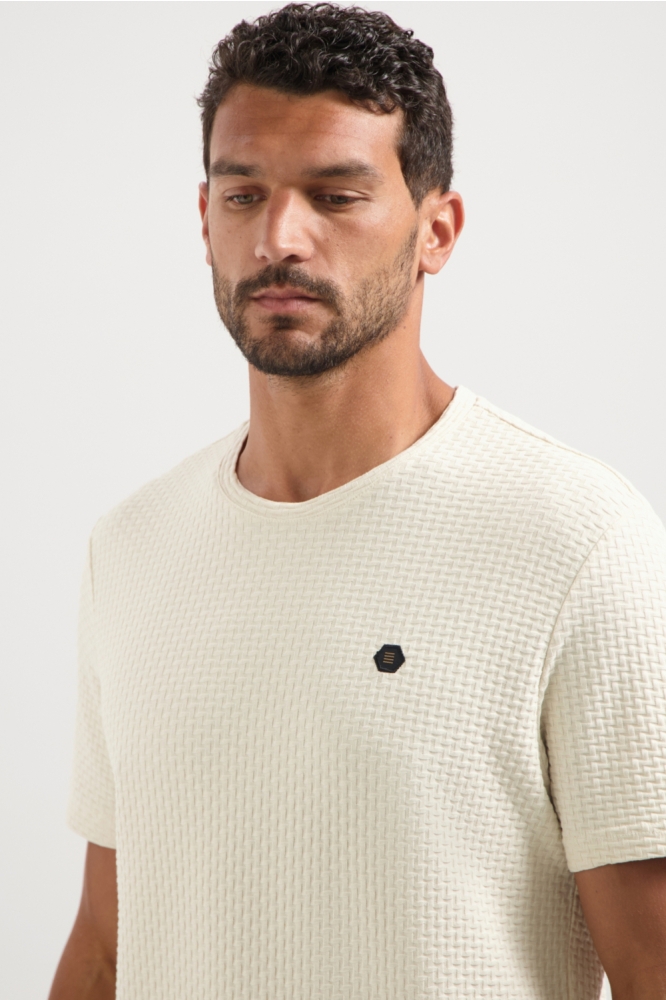 NO-EXCESS beige heren t-shirt | Close up