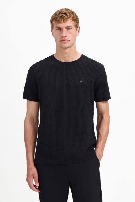 NO-EXCESS zwarte heren t-shirt | Model vooraanzicht