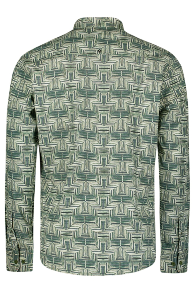 NO-EXCESS groene heren overhemd | Achteraanzicht