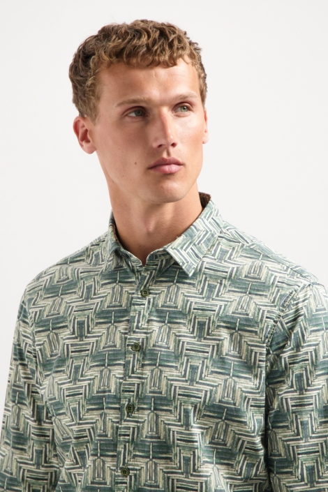 NO-EXCESS groene heren overhemd | Close up