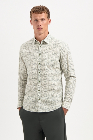 NO-EXCESS STRETCH SHIRT MET PRINT 29450708 052 DARK GREEN