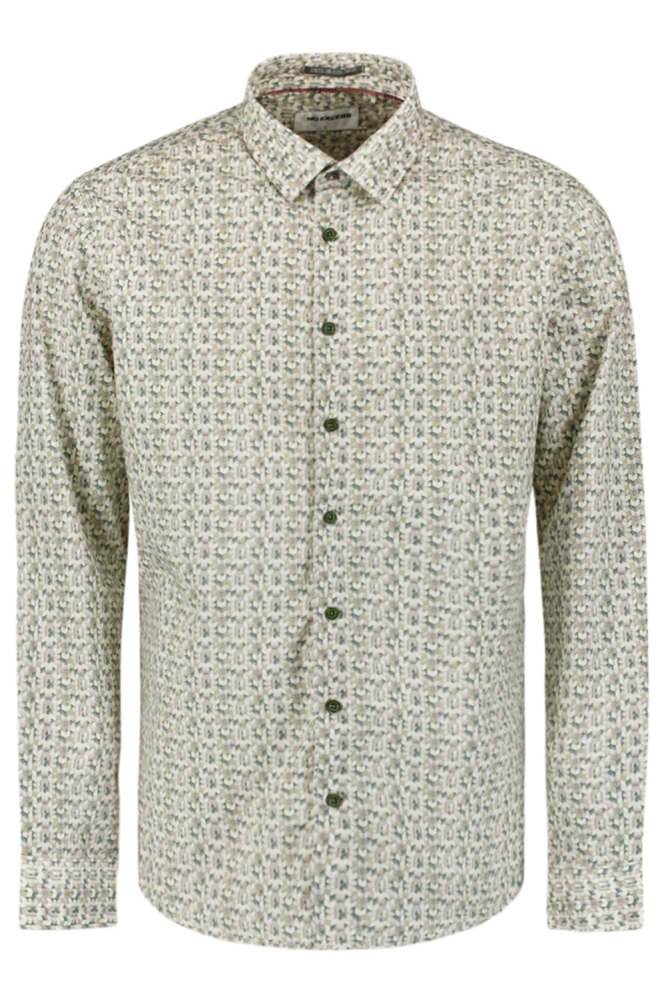 NO-EXCESS groene heren overhemd | Vooraanzicht