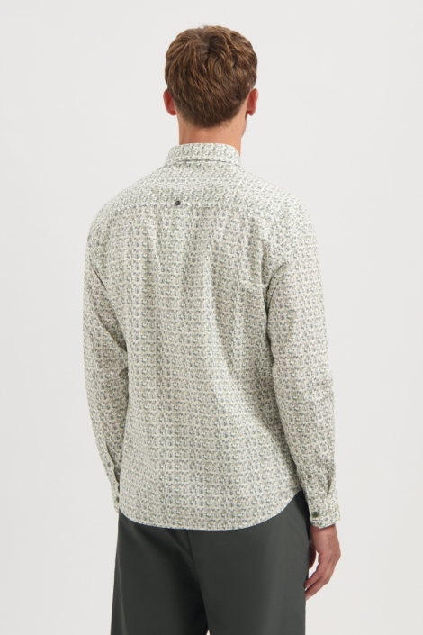 NO-EXCESS groene heren overhemd | Model achteraanzicht