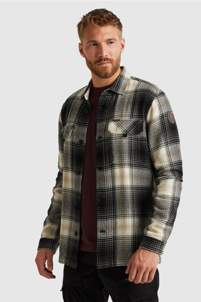 PME legend grijze heren overhemd | Model zijaanzicht