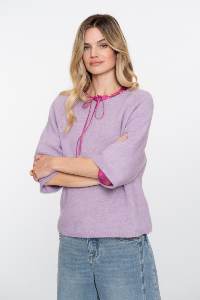 Geisha paarse dames trui | Model vooraanzicht