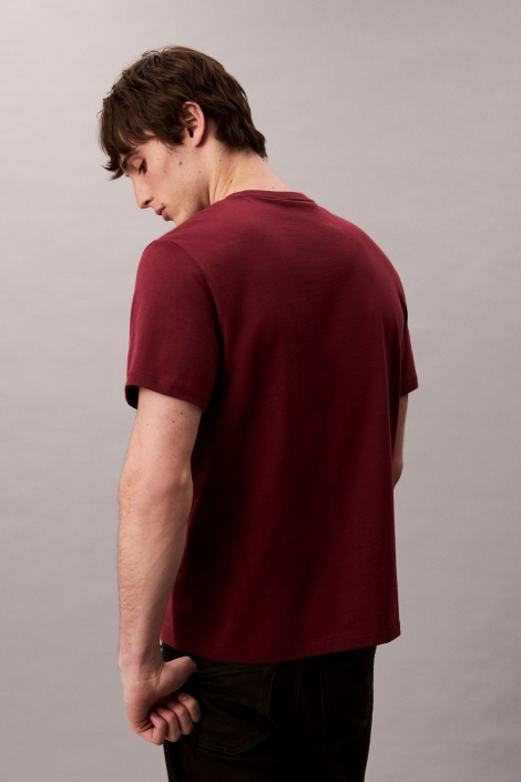 Calvin Klein bordeaux heren t-shirt | Model achteraanzicht
