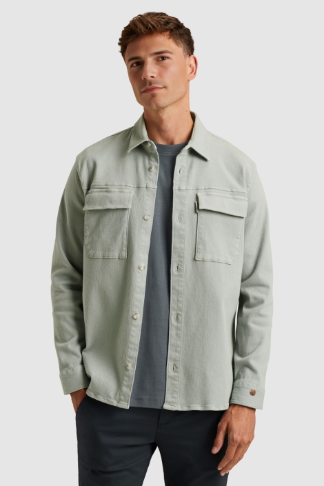 Cast Iron groene heren overhemd | Model vooraanzicht