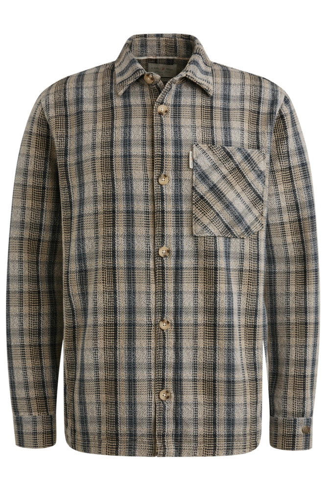 Cast Iron blauwe heren overhemd | Vooraanzicht