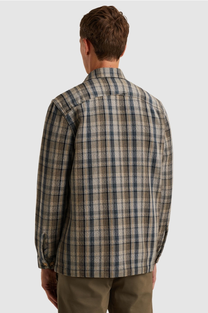 Cast Iron blauwe heren overhemd | Model achteraanzicht