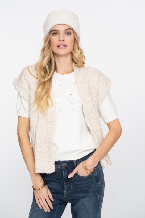 Geisha witte dames trui | Model vooraanzicht